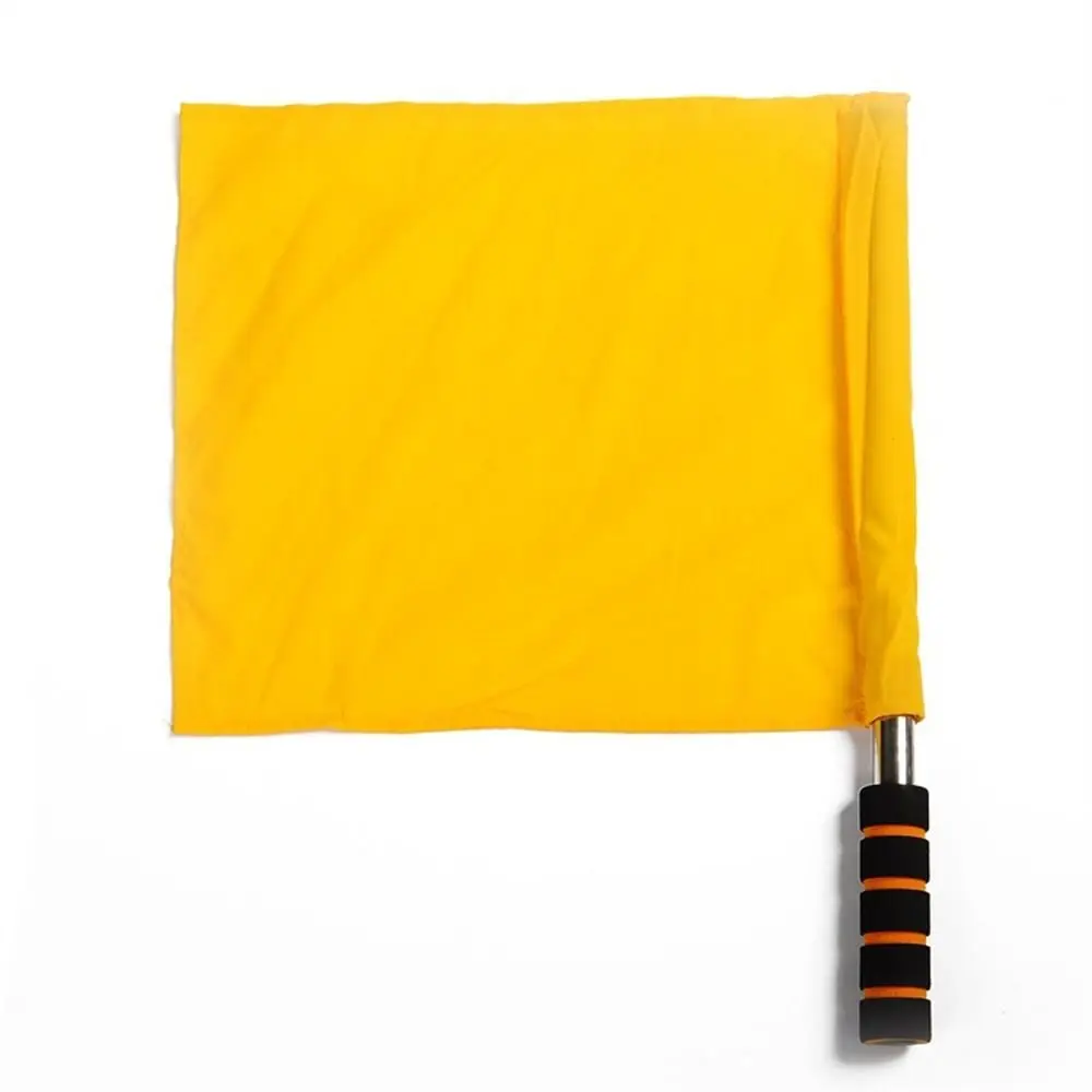 Bandeira de árbitro de futebol vermelha, branca e amarela, alta visibilidade, atraente, bandeiras de juísque, 5 cores, bandeira de sinal de competição de jogo justo