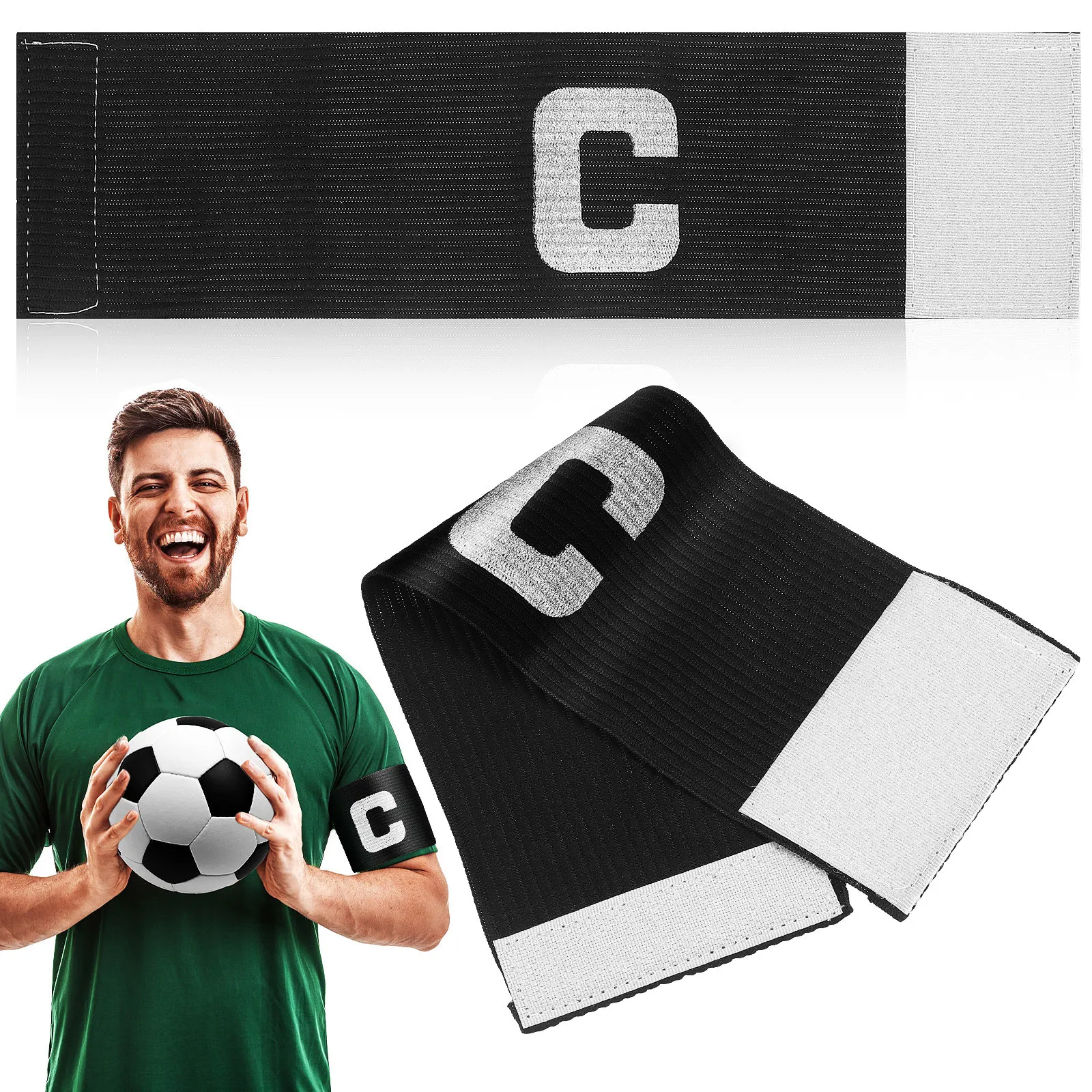2pcs Captain Bands Soccer Adult Football Captain Armband Professional Team Leader Arm Band Elastic Sports Player Armbands view 6