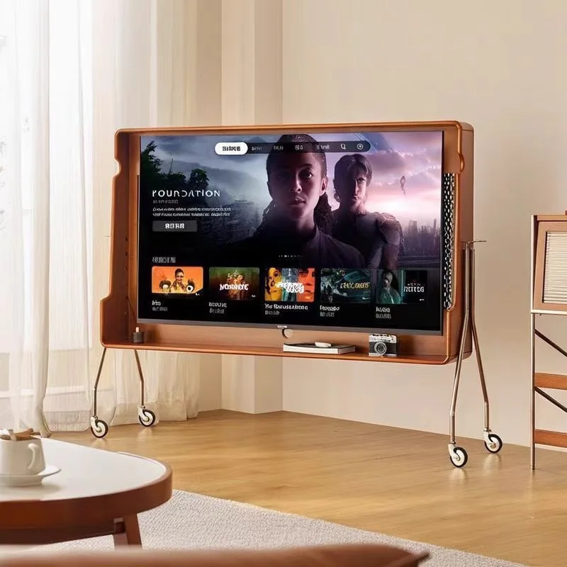 

Wooden Modern Storage Tv Cabinet Wheel Shelf Modern Monitor Stand Cabinet Living Room Mueble Para Televisor House Furniture