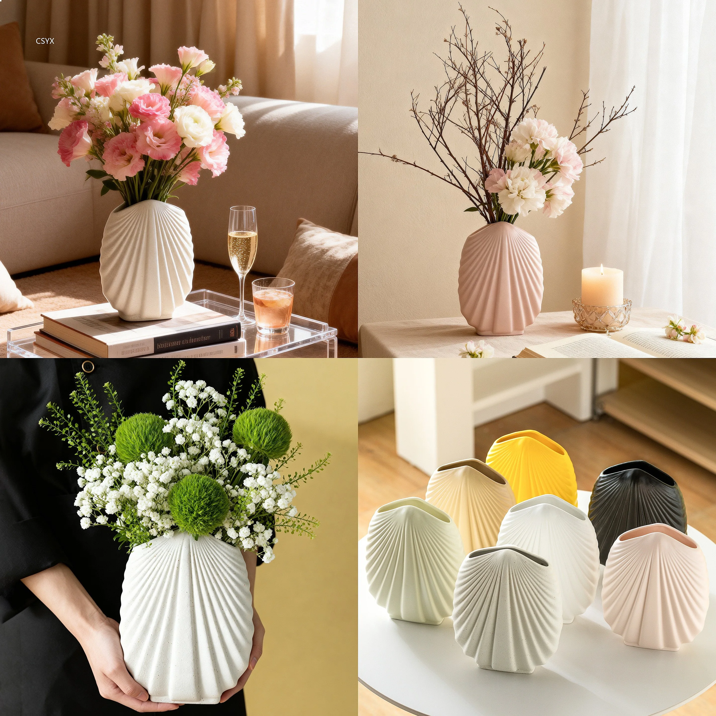 European Light Luxury Ceramic Vase Creative Hydroponic Dry Flower Insert Hotel Home Decoration Ornament Drop Shipping