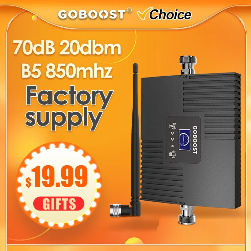 GOBOOST cellular amplifier cellphone 4g LTE 850mhz repeater Band5 signal booster 2g 3g gsm amplifier for mobile phone