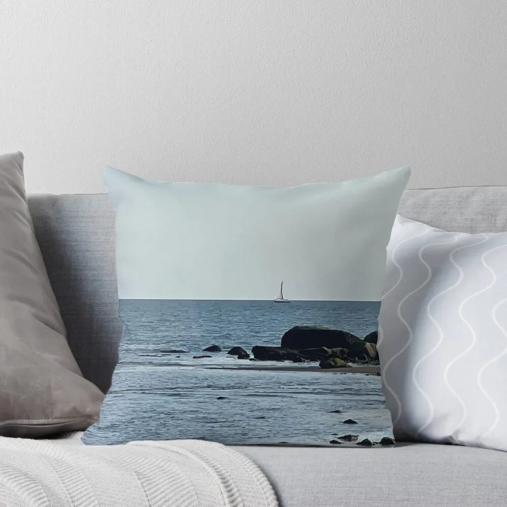 Sailboat on the Beach Throw Pillow anime girl Christmas Cushion For Home Christmas Pillow Cases pillow