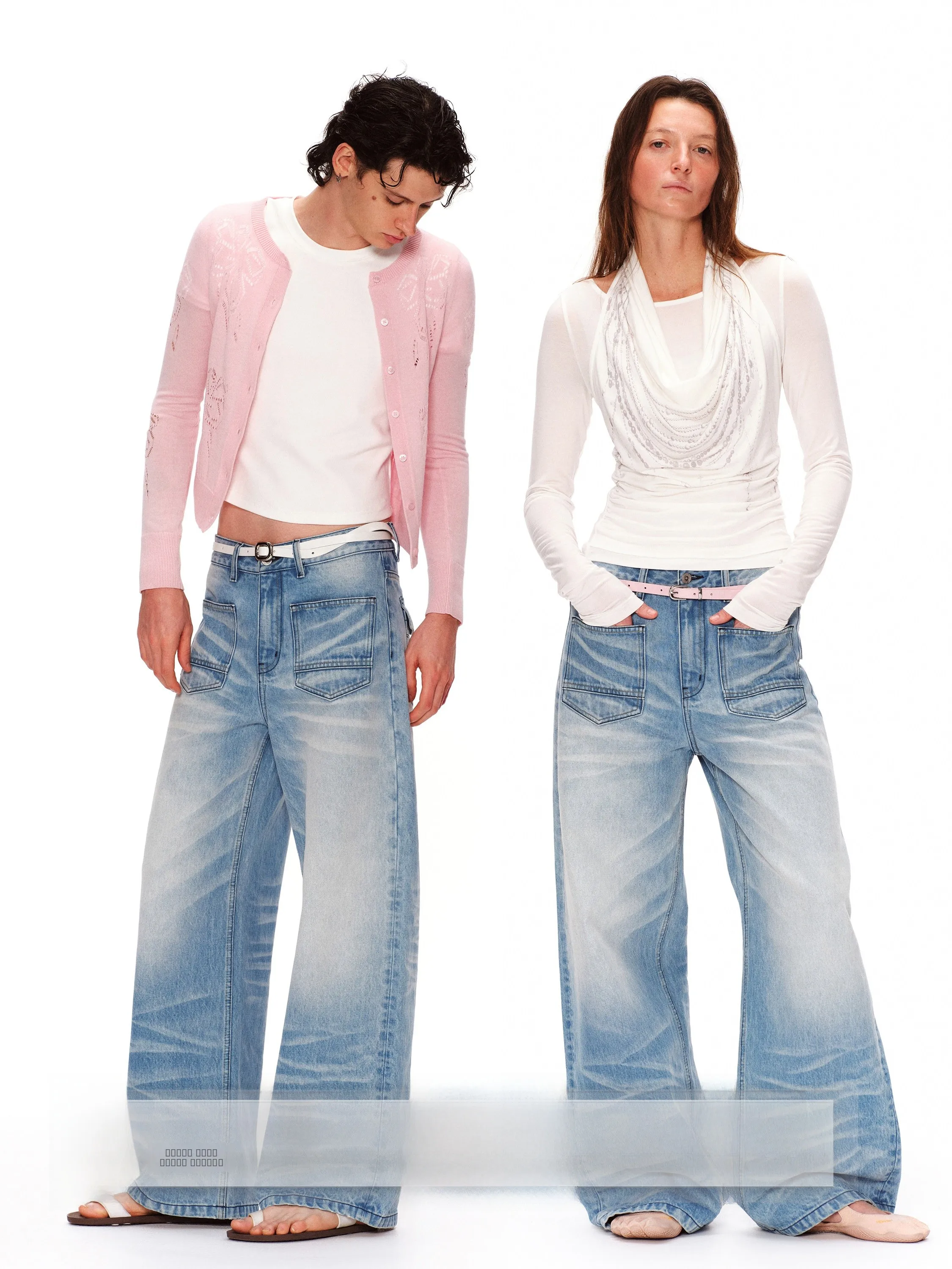 

Waed Denim Wide Leg Pants Women's Loose Fit Spring Season Micro Bent Knife Jeans Retro Sle l Waist Cotton Material