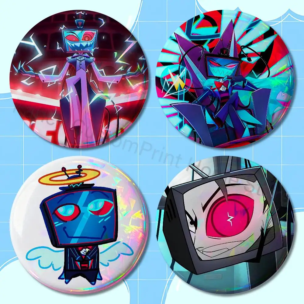 

H-Hazbins VOX H-Hotel-S Trust Us Enamel Pin Tinplate Round Brooch Cosplay Nijigen Otaku Culture Badges 58mm 44mm 32mm 75mm 25mm