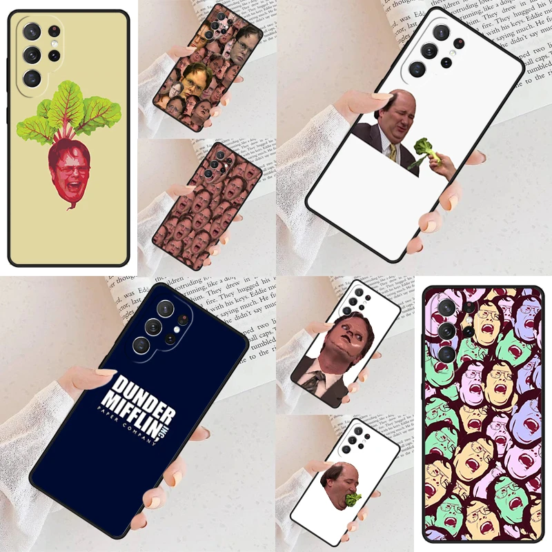 Funny Kevin Broccoli The Office Art Phone Case For Samsung Galaxy S24 S23 S22 S21 Ultra S10 Note 10 Pro S20 Plus FE S9 S8 Cover