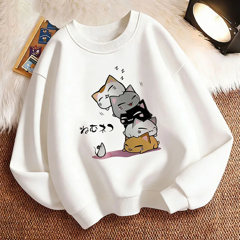 Pullover Y2K Lustiger Katzen-Grafik-Hoodie Kinder Katzen-Sweatshirt Kapuzenpullover Lässige Hoodies für Jungen Mädchen Kleidung