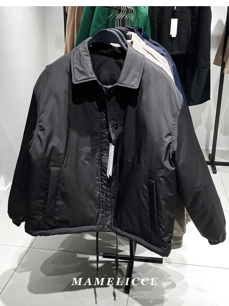 

MAMELICCE Оригинальный дизайн, технологичная ткань, хлопковая свободная повседневная куртка, толстое пальто, новая мужская одежда