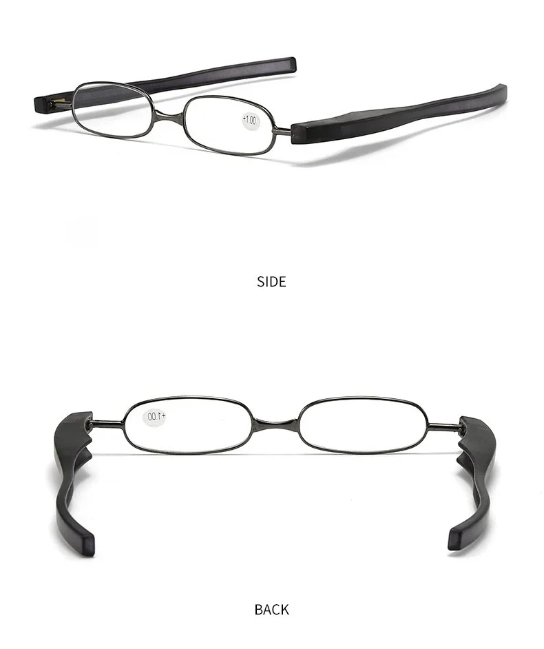 360 ° Rotierende, faltbare und tragbare Lesebrille, ultraleichte Lesebrille für Menschen mittleren Alters und ältere Menschen, 1,0 bis 4,0 – Detail 9