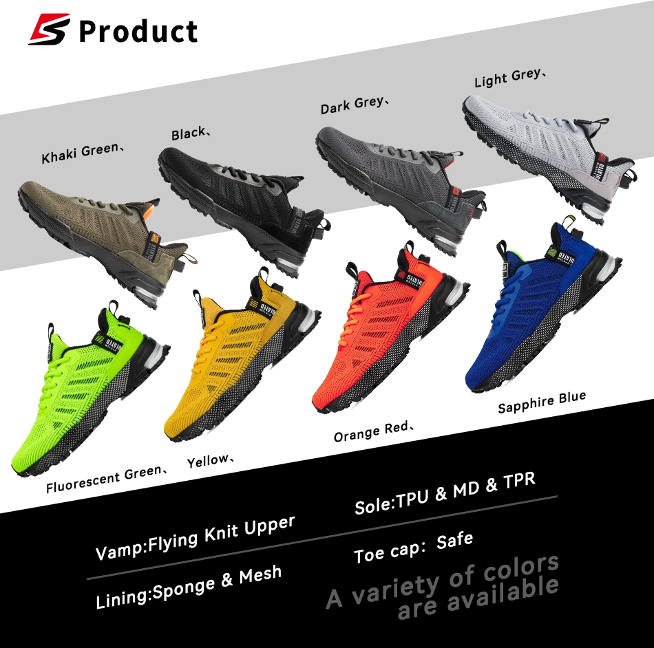 Baasploa Herren-Sporttrainer in großen Größen, leichte Air-Knit-Sneaker, bequeme Fitness-Wanderschuhe, EU 41–50 – Detail 3