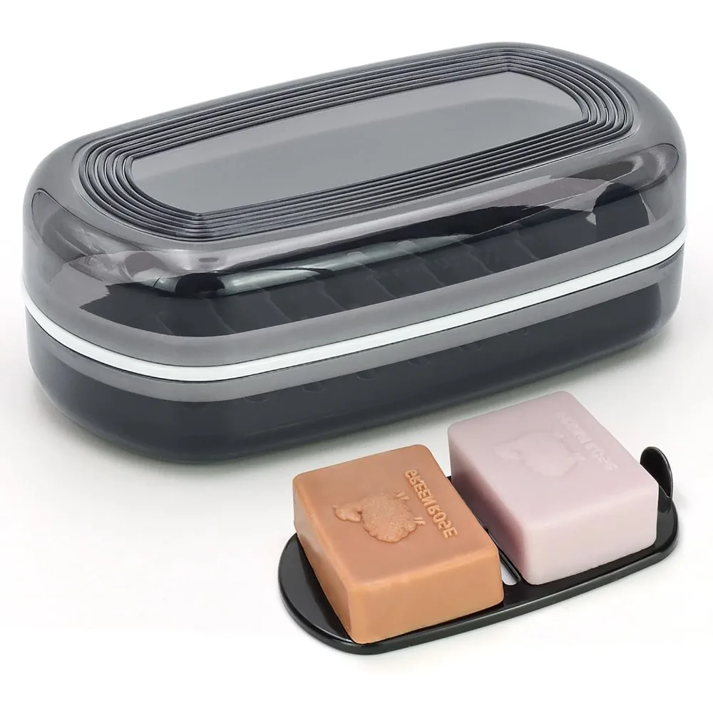 1pc Seife Box mit Deckel Reise Wiederverwendbare Dish Halter Container Seife Fall Bad Zubehör PP Doppel Schicht Entwässerung