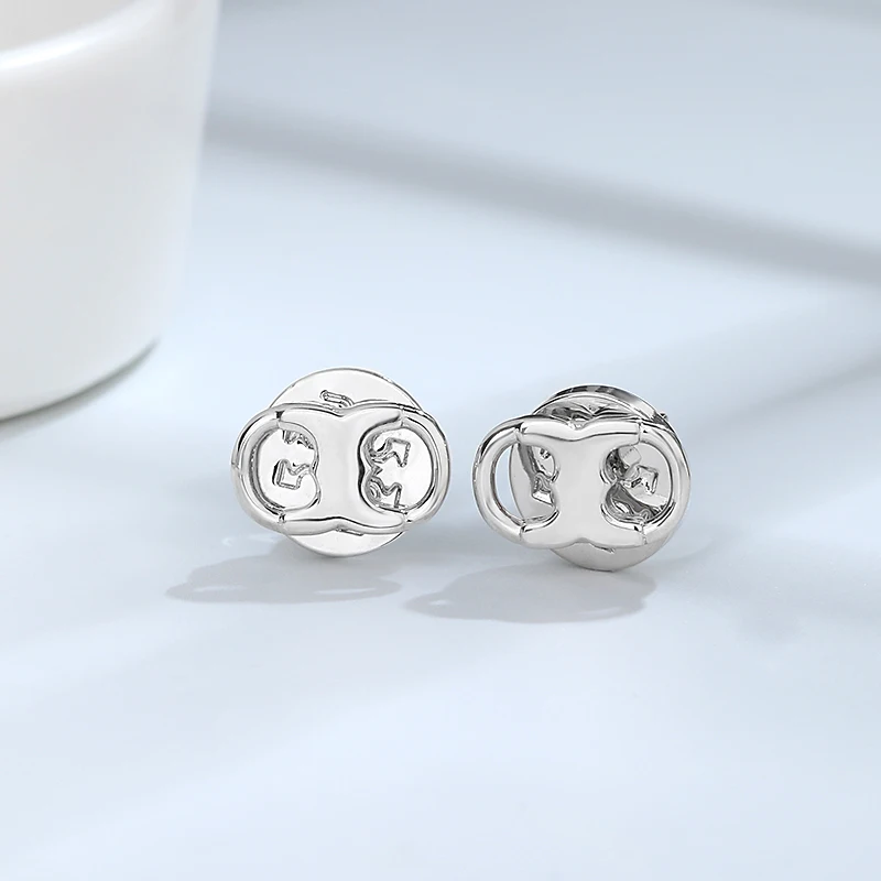 S925 Sterling Silver Simple Women's Pig Nostril Earrings Tory B Classic Geometric European and American Christmas Gifts