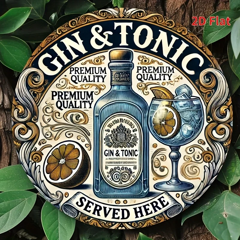 

Винтажная табличка «GIN Tonic Serve Here» — круглая алюминиевая табличка в деревенском стиле, подходит для дома, бара, кафе, кухни и декора на открытом воздухе.
