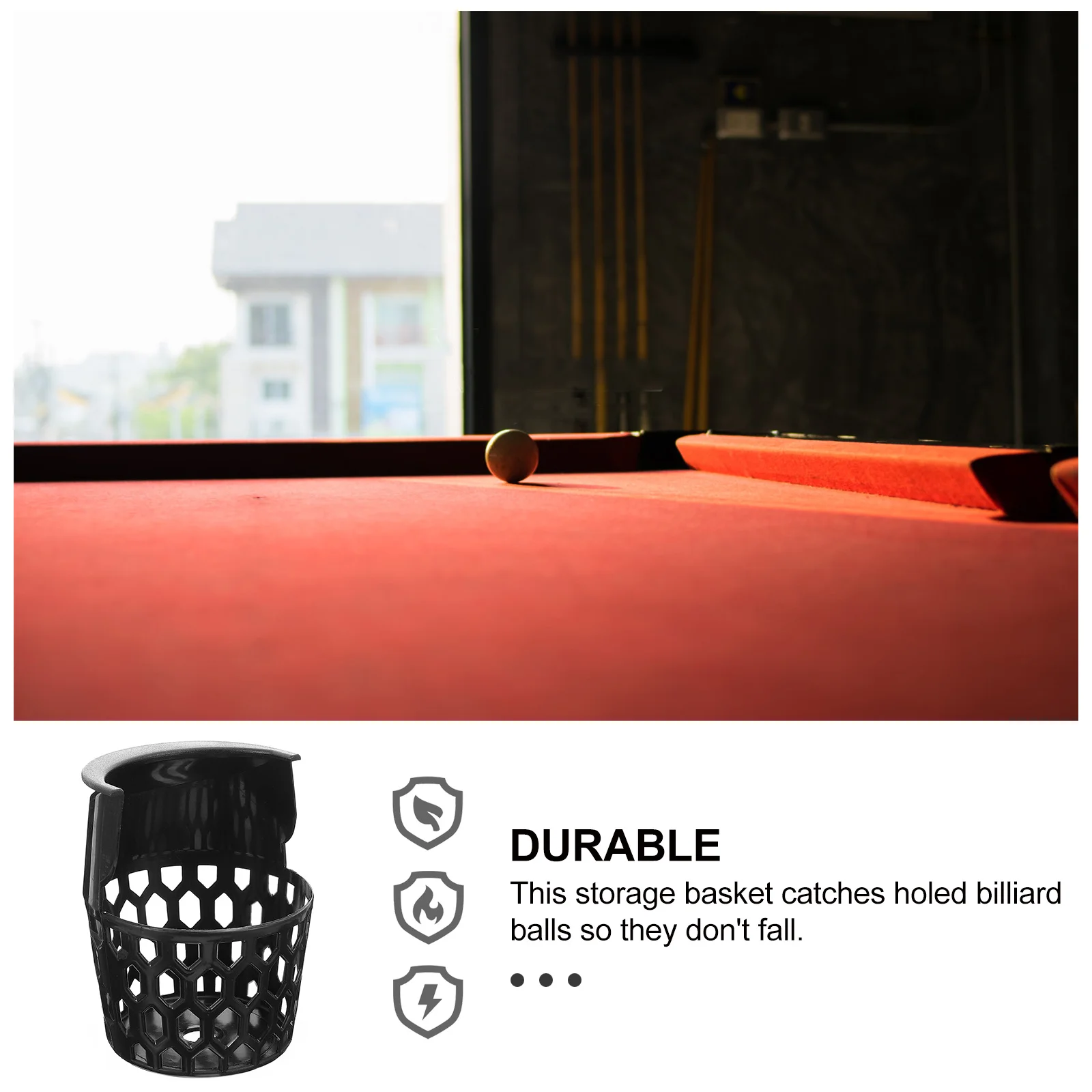 

Premium Billiard Basket Storage Holder for Holed Balls Plastic Drop Ball Basket Non-Slip Bottom Container Storage Holder