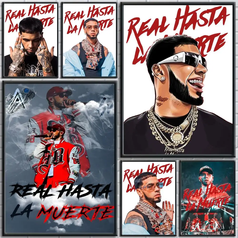 Hot Rapper A-Anuel AA Painting Calligraphy Wall Art Canvas Poster Premium Home Decor Print for Living Room Bedroom