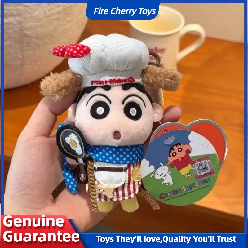 Echte Crayon Shin Chan Plüsch Puppe Schlüsselbund Kawaii Cartoon Anime Figuren Rucksack Anhänger Nette Dekorative Plüsch Schlüsselanhänger Spielzeug