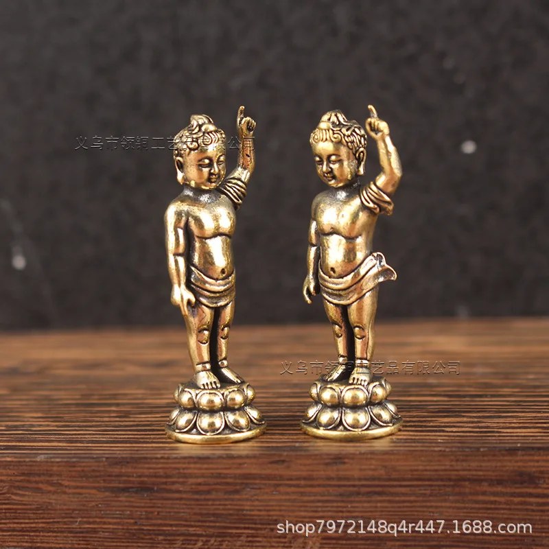Brass Sidado Prince Fengbao Offering Ornaments Statue Buddha Sakyamuni Home Office Decoration - Image 3
