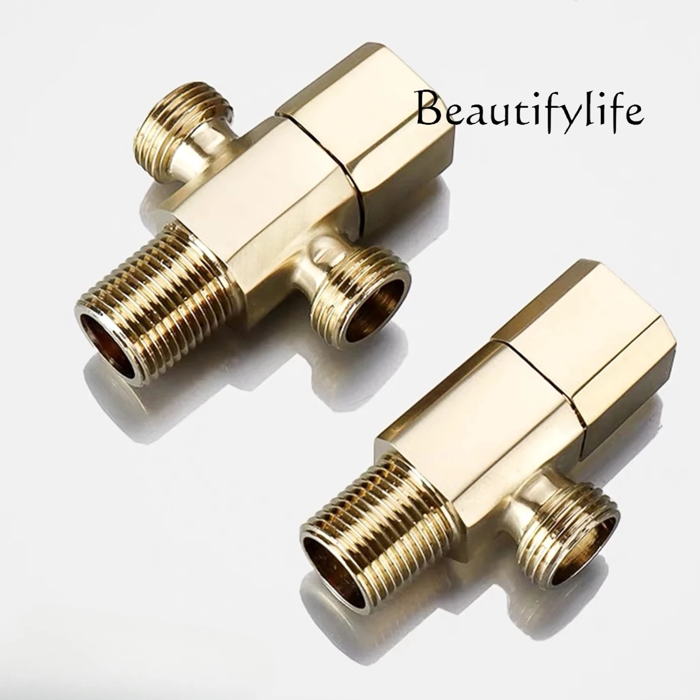 

French light luxury all copper angle valve hot and cold toilet water heater special lengthened thickened water valve switch
