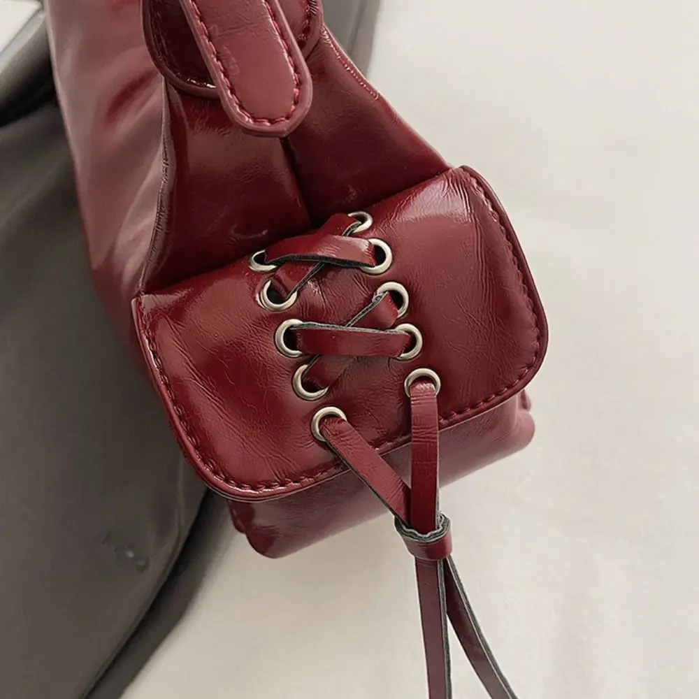 المحمولة Y2K ريترو حقيبة كتف ربطة القوس فيونكة القماش الإبط حقيبة يد الموضة خمر حقيبة تحت الإبط التسوق