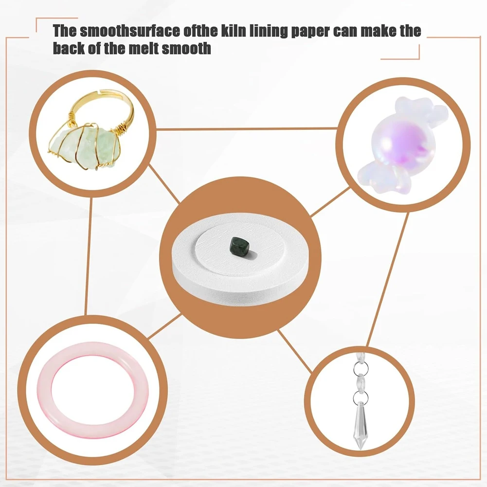 

LICE-Large Microwave Kiln For Home Use With 50Pcs Kiln Paper Glass Fusing Melting Jewelry Pottery Kit DIY Tools Glass Jewelry