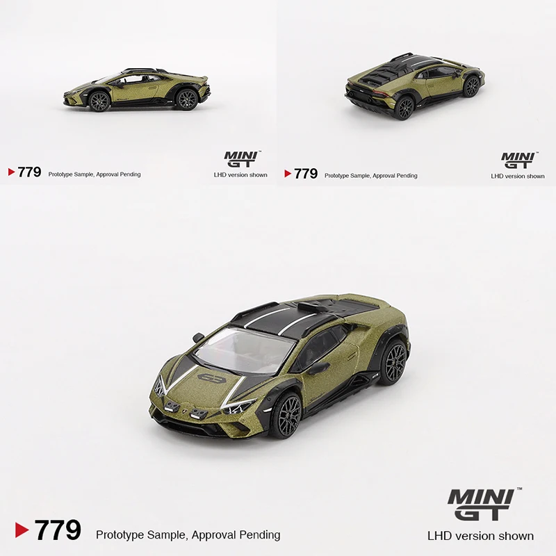 MINIGT 1/64 Lamborghini Huracán Sterrato Verde Gea Matt MGT0779-MJ Cars Alloy Diecast Metal Model Kids Xmas Gift Toys for Boys