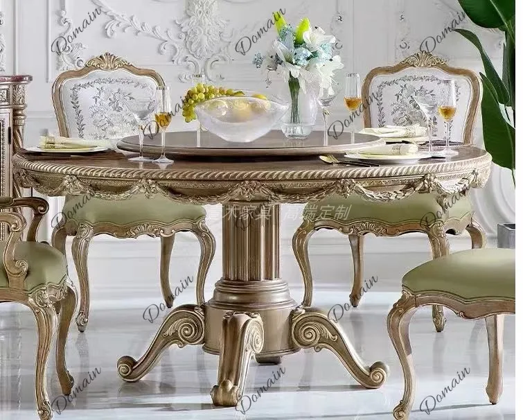 American country Chanson series French dining table and chairs restaurant combination large apartment furniture customization