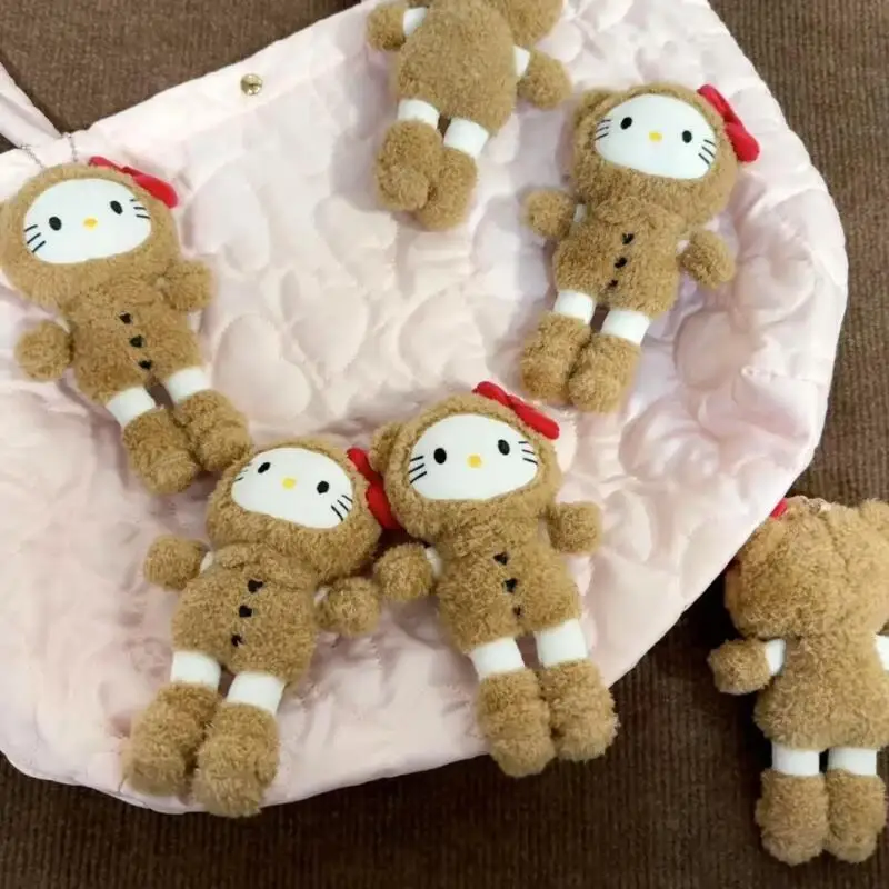 Sanrio Hellokitty ours en peluche pendentif Kawaii longues jambes Kt ours pendentif voiture suspendus décoration étudiant sac à dos porte-clés