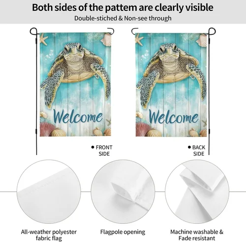 Sea Turtle Garden Flag 12x18 In Double Sided Yard Flags Lawn Sign Decor No Flags JJE DDI GGX