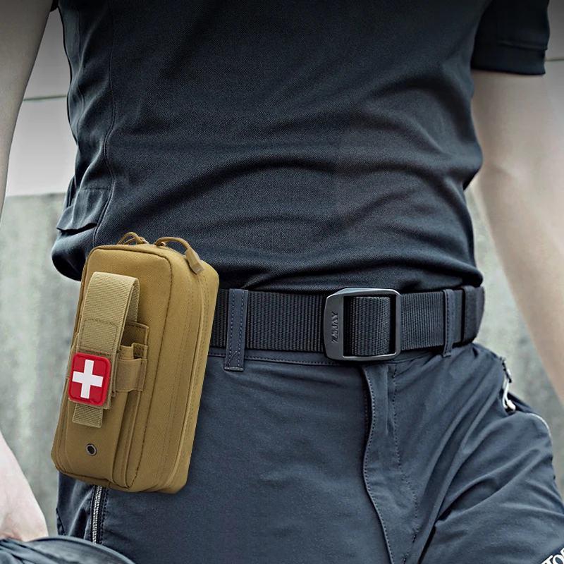 Outdoor Rescue First Aid Bag, Medical Carry Pouch, Tourniquet & Scissors Waist Pack, MOLLE Hunting Survival Pouch