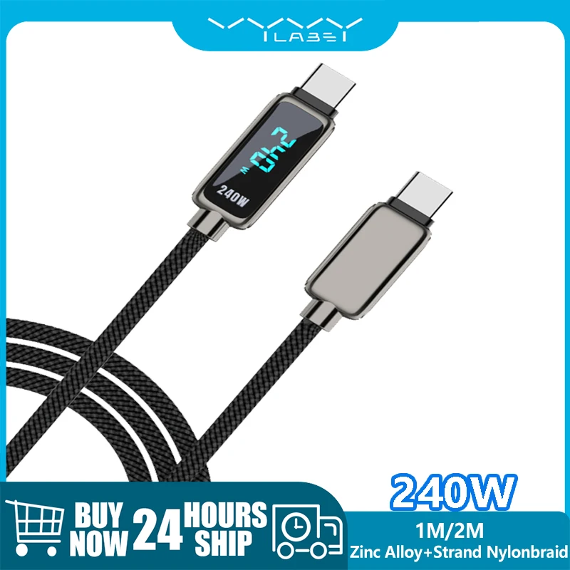 

Vyvylabs Type C to Type C Digital Display Cable 240W Fast Charging Charger for iphone17 16 Macbook Pro Mobile Phone Data Cable
