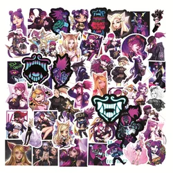 10/50pcs League of Legends Game Women's Team KDA Stickers Akali Ahr Evelynn Kaisa Cartoon Stickers for Guitar Skateboard sticker