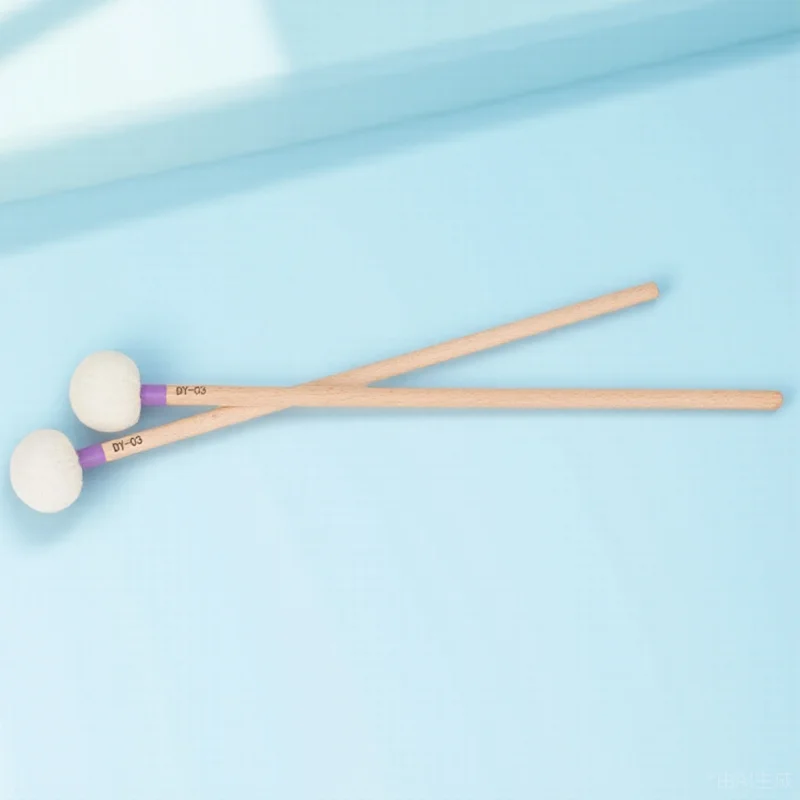 

2Pcs Felt Drum Mallets Sticks Solid Wearresistant Professional Percussion Instrument Replacement Gentle Uniform Hammering Sound