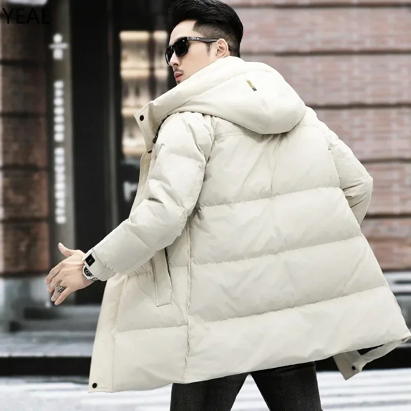 Long Down Jacket Man Goose Down Padding Designer Clothes Men Hooded Jackets Winter Jacket for Men Male Coat Casual Man Sack