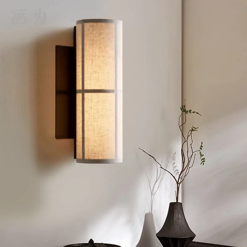 

Retro aisle cloth wall lamp for hotel homestay bedroom bedside bedroom designer customization room decor nordic wall lights