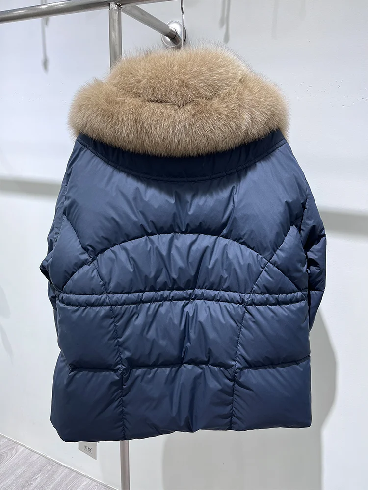 2025年新作 レディース 冬用 グースダウンコート 本物のフォックスファー襟付きジャケット 天然フォックスファー使用 レディースパーカー