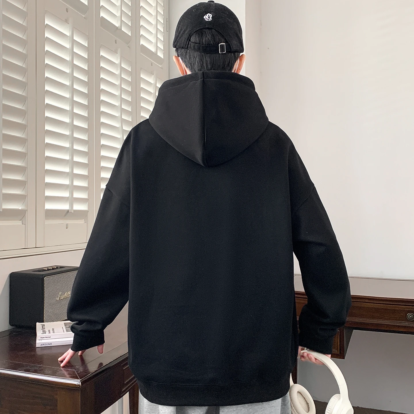 Casual Men's Cotton Hoodies 2026 Spring Autumn Hooded Sweatshirts Outdoor Solid Hoody Tops Clothing Youth Sportswear Pullovers view 4