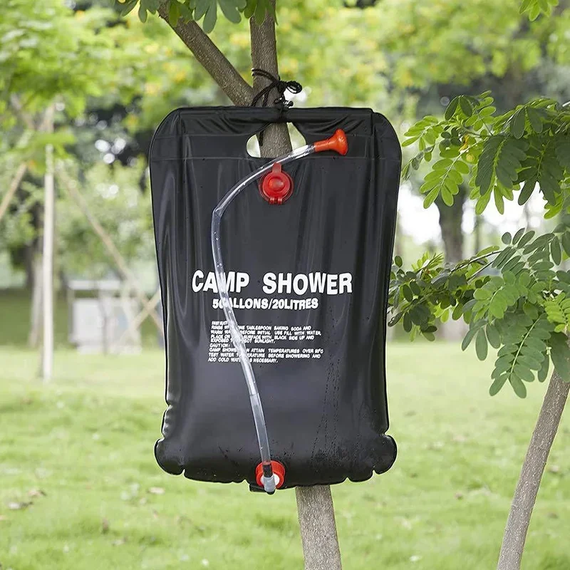 20L Camping Shower Bag Solar Energy Heated Portable Folding Outdoor Bath Bag Travel Hiking Climbing PVC Water Bag