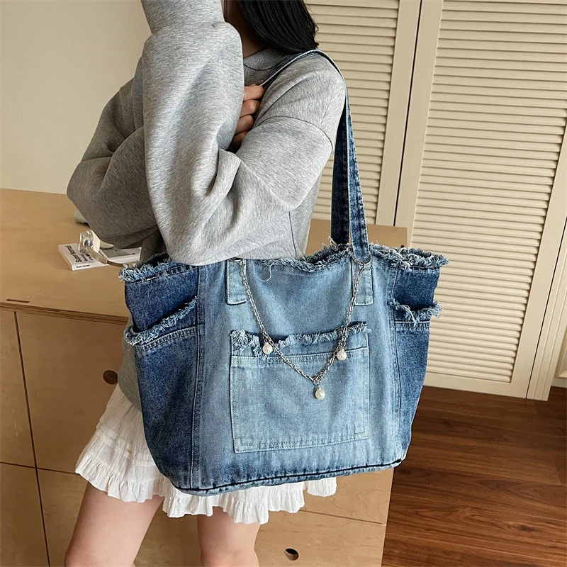 

Cowboy Youth Women Shoulder Bag Female Student Tote Shopper Bags 2025 Large Fashion Bookbag Cloth Woman Handbags Bolsos