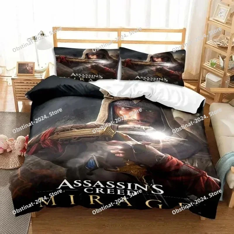 Game A-Assassin S Creed Art 3D Printing Comforter Bedding Set,Duvet Cover Bed Set Quilt Cover Pillowcase,King Queen Size Kid 032