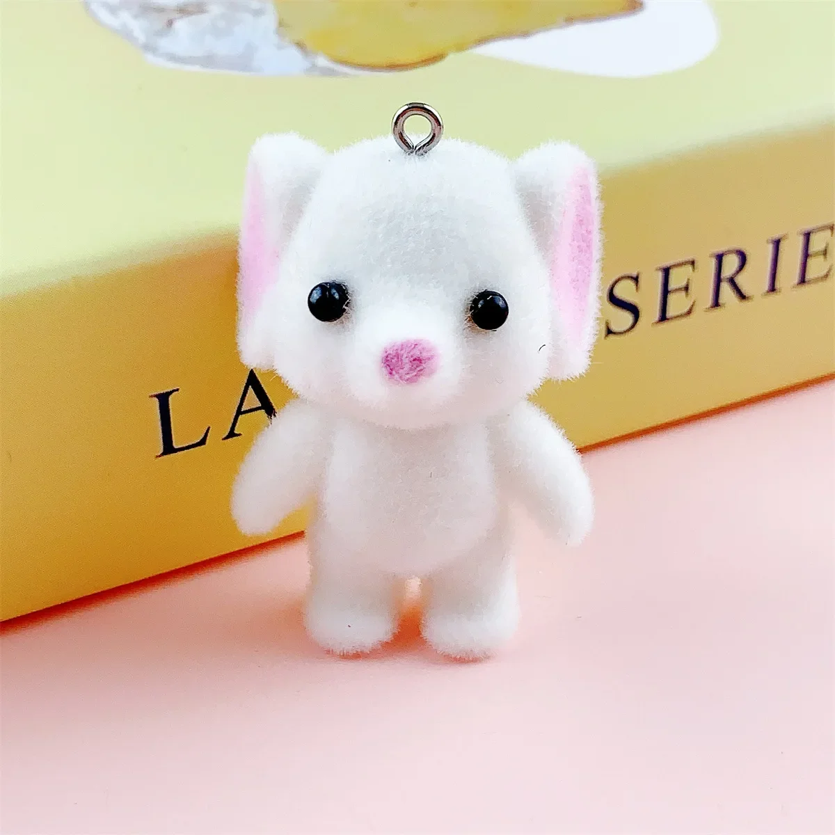 10Pcs 3D Cute Cartoon Flocking Elephant Charms Plush Animal Elephant Pendant Wholesale Keychain Earrings DIY Crafts Jewelry Make