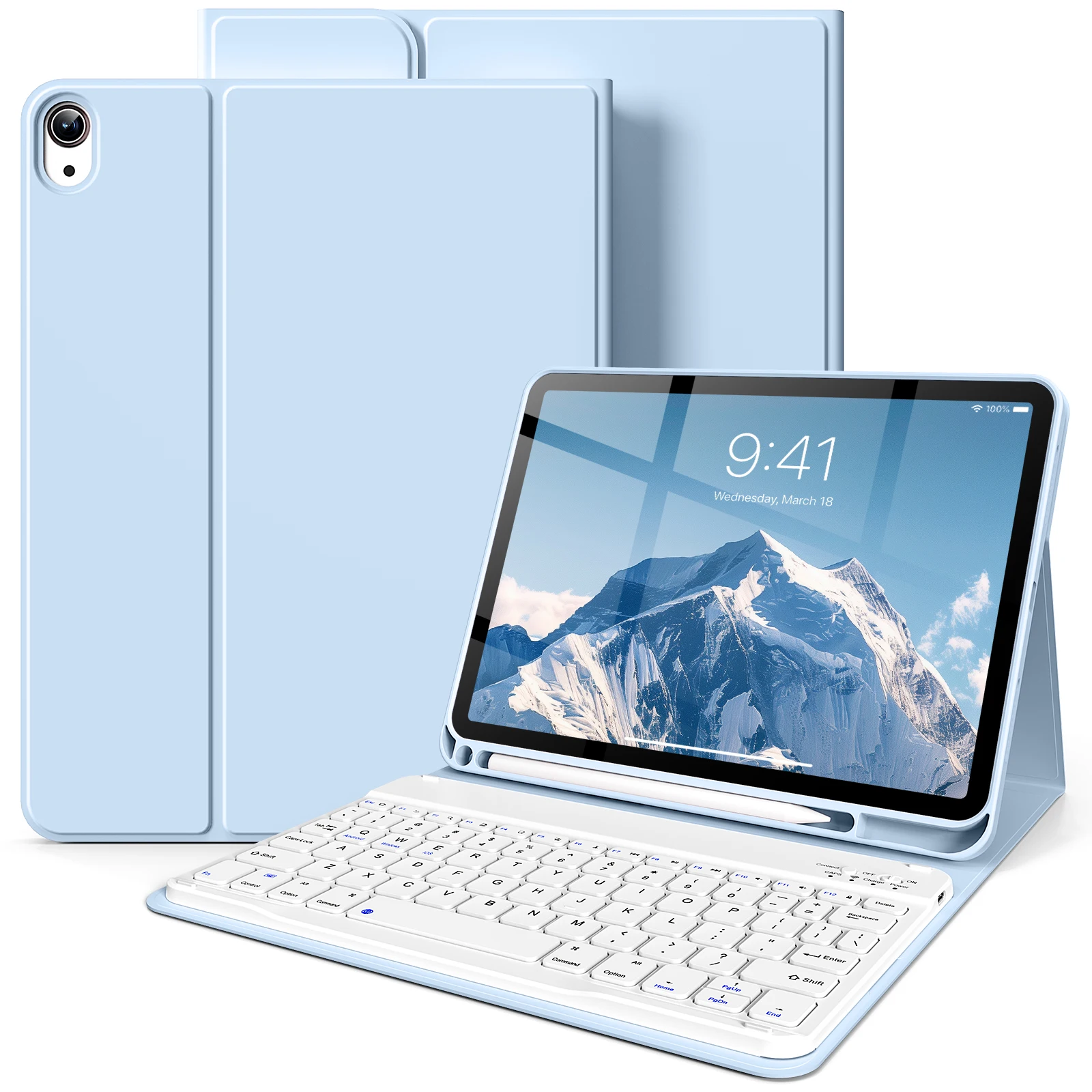 

Чехол для iPad Air 11 дюймов (M4) 2026 с клавиатурой, Bluetooth-клавиатура, съемный чехол-клавиатура для iPad Air 11 дюймов (M4) 2026