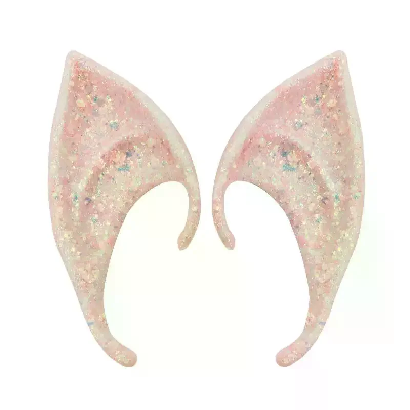 Halloween Elf Ear Latex Cosplay Cute Glitter Ear Jewelry Performance Live Broadcast Props Fairy Tale Costume Acces