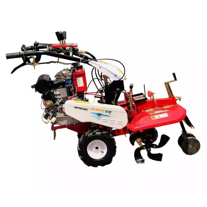

Multifunctional small 4 wheel drive micro tillage agricultural orchard ditcher ginger and green onion cultivator