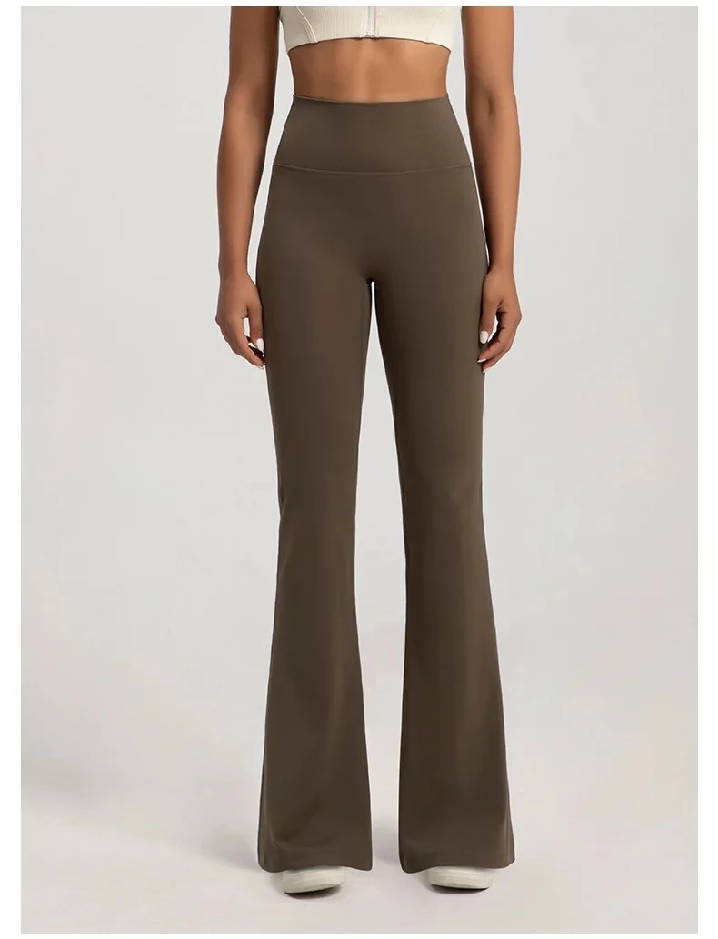 Damen High-Waist Elastische Schlaghose mit Taillenbund, Hüftstraffend, für Fitness, Yoga, Freizeit, Outdoor, Laufen – Detail 5