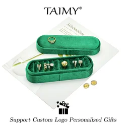 TAIMY Velvet Jewelry Box Portable Travel Ring Storage Box High-end Ring Display Tray Custom Logo Personalized Gifts Organizer