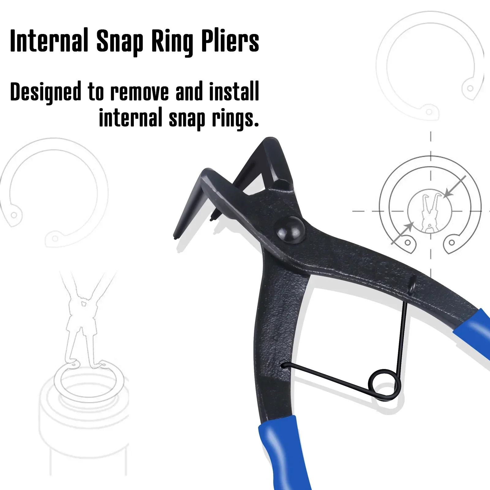 Hot-Pliers Circlips Snap Ring Grip Plier 50 mm Long Nose 1.2mm 90 Degrees Bending For Motorcycles Trucks