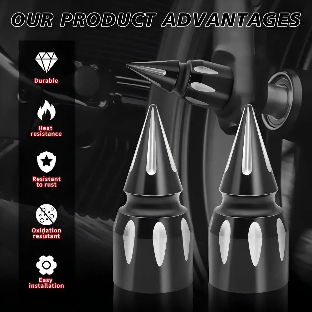 غطاء صامولة المحور الأمامي باللون الأسود مقاس 3.6 بوصة من الألومنيوم باستخدام الحاسب الآلي لدراجة Harley Road King 2008-أحدث