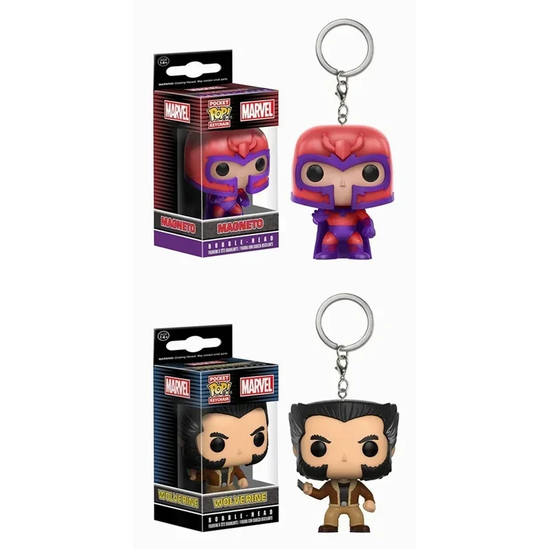 FUNKO  with original box BOBBLE-HEAD Pocket X-Men Magneto Keychain Action Figure Toys