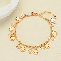 2023 New Design Fashion 24k Gold Plated Summer Anklet Charm Anklet Set Custom Jewelry For Women