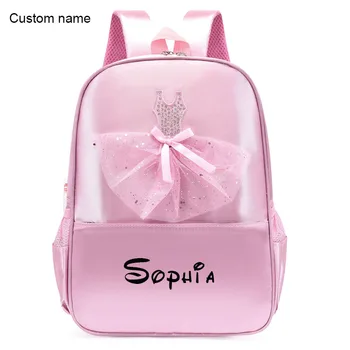 Custom Name Ballet Dance Backpack for Little Girls Ballerina Bag for Dance Personalized Toddler Dance Bag Gymnastics Storage Bag