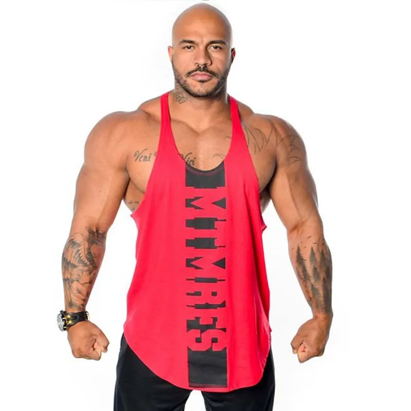 2021 Muscle Brothers Summer New Sports Fitness Vest Men's Elastic Breathable I-shaped Sleeveless Cotton Vest